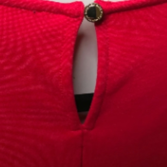 Marc New York Red Long Sleeve Tie Front Peplum Blouse Size Large - Picture 6 of 10